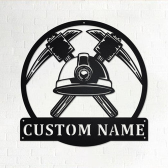Custom Miner Worker Tools Metal Wall Art, Personalized Miner Name Sign Decoration For Room, Mining Metal Home Decor, Custom Coal Miner - Thegiftio