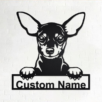 Custom Miniature Pinscher Dog Metal Wall Art, Personalized Miniature Pinscher Name Sign Decoration For Room, Miniature Pinscher Home Decor - Thegiftio UK