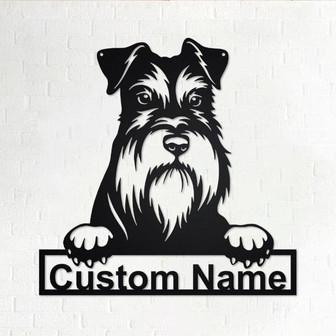 Custom Miniature Schnauzer Dog Metal Wall Art, Personalized Miniature Schnauzer Name Sign Decoration For Room,Miniature Schnauzer Home Decor - Thegiftio UK