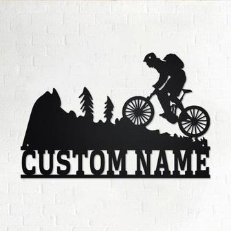 Custom Mountain Bike Metal Wall Art, Personalized Mountain Bike Name Sign Decoration For Room, Mountain Bike Home Decor Custom Mountain Bike - Thegiftio UK