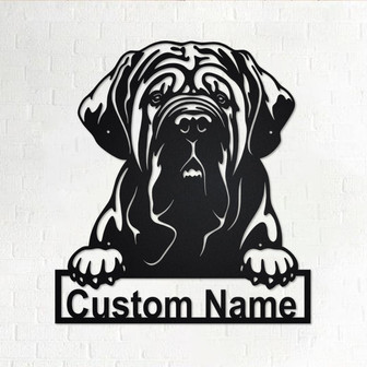 Custom Neapolitan Mastiff Dog Metal Wall Art, Personalized Neapolitan Mastiff Name Sign Decoration For Room, Neapolitan Mastiff Home Decor - Thegiftio UK