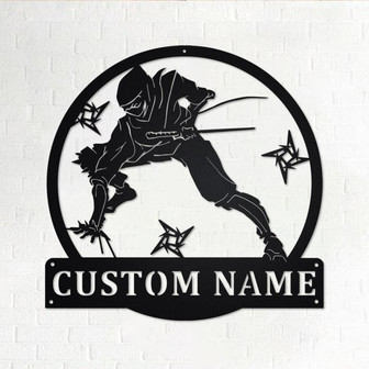 Custom Ninja Metal Wall Art, Personalized Ninja Name Sign Decoration For Room, Ninja Metal Home Decor, Custom Ninja, Ninja Metal Wall Decor - Thegiftio UK