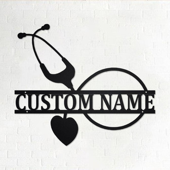 Custom Nurse Metal Wall Art , Personalized Medical Name Sign Decoration For Room, Doctor Outdoor Home Decor Gift RN LPN Angel, Custom Nurse - Thegiftio UK
