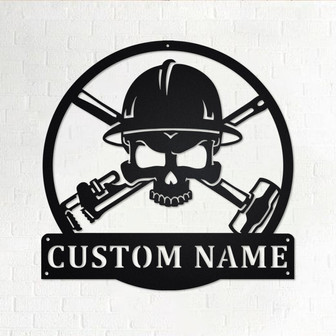 Custom Oil Field Roughneck Skull Metal Wall Art, Personalized Oil Field Roughneck Name Sign Decoration For Room, Oil Field Skull Home Decor - Thegiftio UK