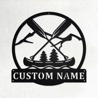 Custom Outdoor Canoeing Metal Wall Art, Personalized Canoeing Name Sign Decoration For Room, Canoeing Home Decor, Custom Canoeing, Camping - Thegiftio UK