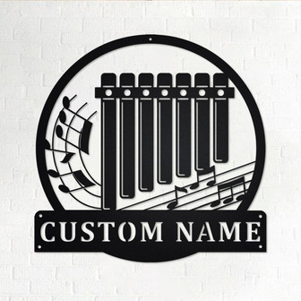 Custom Pan Flute Musical instrument Metal Wall Art, Personalized Pan Flute Teacher Name Sign Decoration For Room, Pan Flute Home Decor - Thegiftio