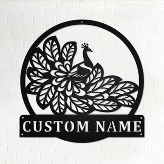 Custom Peacock Metal Wall Art, Personalized Peacock Name Sign Decoration For Room, Peacock Metal Home Decor, Custom Peacock, Peacock Animals - Thegiftio UK