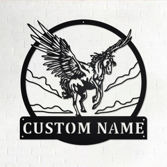 Custom Pegasus Metal Wall Art, Personalized Pegasus Name Sign Decoration For Room, Pegasus Home Decor, Custom Pegasus, Pegasus Metal Decor - Thegiftio UK