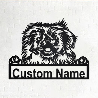 Custom Pekingese Dog Metal Wall Art, Personalized Pekingese Name Sign Decoration For Room, Pekingese Home Decor, Custom Dog, Pekingese Dog - Thegiftio UK