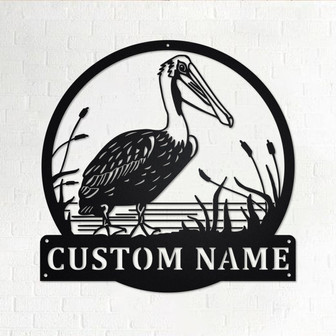Custom Pelican Metal Wall Art, Personalized Pelican Name Sign Decoration For Room, Pelican Metal Home Decor, Custom Pelican, Pelican Animals - Thegiftio UK