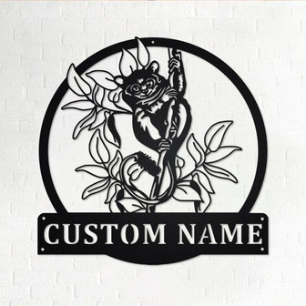 Custom Philippine Tarsier Metal Wall Art, Personalized Philippine Tarsier Name Sign Decoration For Room, Philippine Tarsier Home Decor - Thegiftio UK
