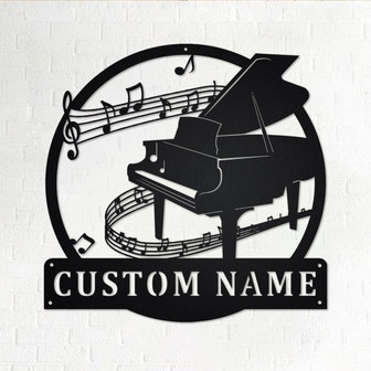 Custom Piano Musical instrument Metal Wall Art, Personalized Pianist Name Sign Decoration For Room, Piano Home Decor, Custom Piano, Pianist - Thegiftio UK