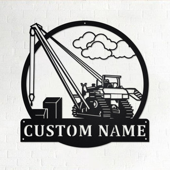 Custom Pipelayer With Operator Metal Wall Art, Personalized Pipelayer Truck Name Sign Decoration For Room, Pipelayer Metal Home Decor - Thegiftio UK