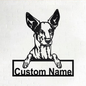 Custom Podenco Dog Metal Wall Art, Personalized Podenco Name Sign Decoration For Room, Podenco Home Decor, Custom Dog, Podenco Dog - Thegiftio UK