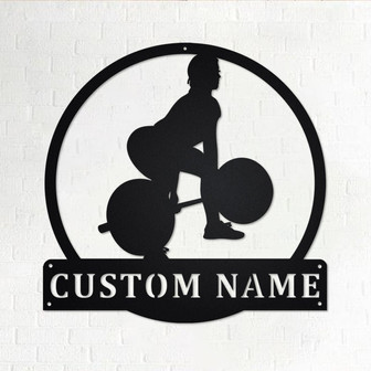 Custom Powerlifting Girl Metal Wall Art, Personalized Powerlifting Name Sign Decoration For Room, Powerlifting Metal Home Decor,Powerlifting - Thegiftio UK