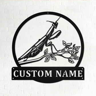 Custom Praying Mantis Metal Wall Art, Personalized Praying Mantis Name Sign Decoration For Room, Praying Mantis Home Decor, Praying Mantis - Thegiftio UK