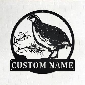Custom Quail Bird Metal Wall Art, Personalized Quail Bird Name Sign Decoration For Room, Quail Bird Metal Home Decor, Custom Quail Bird - Thegiftio