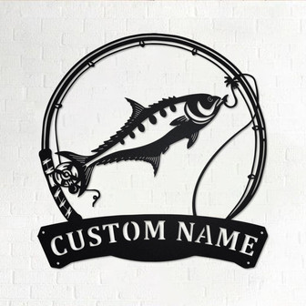 Custom Queen Fishing Metal Wall Art, Personalized Queen Fish Name Sign Decoration For Room, Queen Fishing Metal Home Decor,Custom Queen Fish - Thegiftio UK