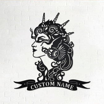 Custom Queen Of The Sea Metal Wall Art, Personalized Beach Girl Name Sign Decoration For Room, Queen Metal Home Decor, Custom Beach Girl - Thegiftio UK