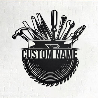 Custom Repair Tools Metal Wall Art, Personalized Handyman Name Sign Decoration For Room, Repair Tools Metal Home Decor, Custom Repair Tools - Thegiftio