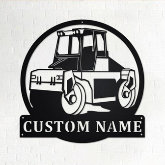 Custom Road Compactor Roller Metal Wall Art, Personalized Roller Truck Name Sign Decoration For Room, Roller Metal Home Decor, Custom Roller - Thegiftio UK