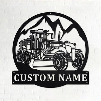 Custom Road Grader Metal Wall Art, Personalized Road Grader Driver Name Sign Decoration For Room, Road Grader Home Decor,Custom Road Grader - Thegiftio UK