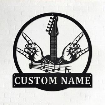 Custom Rock And Roll Music Metal Wall Art, Personalized Rock & Roll Name Sign Decoration For Room, Rock And Roll Home Decor, Custom Rock - Thegiftio UK