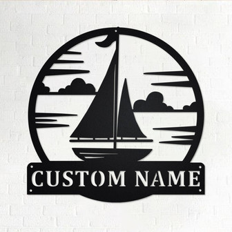 Custom Sailboat Metal Wall Art, Personalized Sailboat Name Sign Decoration For Room, Sailboat Home Decor, Custom Sailboat, Sailboat Lover - Thegiftio UK