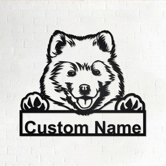 Custom Samoyed Dog Metal Wall Art, Personalized Samoyed Name Sign Decoration For Room, Samoyed Home Decor, Custom Dog, Samoyed Dog Lover - Thegiftio UK