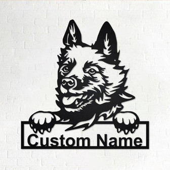 Custom Schipperke Dog Metal Wall Art, Personalized Schipperke Name Sign Decoration For Room, Schipperke Home Decor, Custom Dog, Schipperke - Thegiftio UK