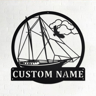 Custom Schooner Ship Metal Wall Art, Personalized Schooner Ship Name Sign Decoration For Room, Schooner Ship Metal Home Decor, Custom Ship - Thegiftio UK