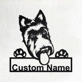 Custom Scottish Terrier Dog Metal Wall Art, Personalized Scottish Terrier Dog Name Sign Decoration For Room, Scottish Terrier Dog Home Decor - Thegiftio UK