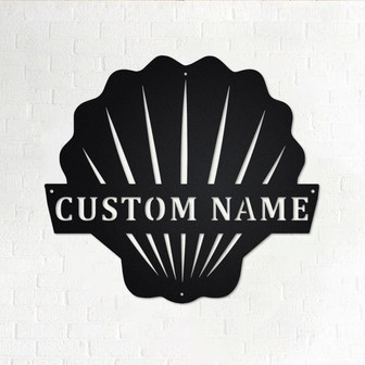 Custom SeaShell Metal Wall Art, Personalized SeaShell Name Sign Decoration For Room, SeaShell Metal Home Decor, Custom SeaShell, SeaShell - Thegiftio UK