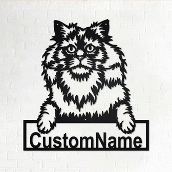 Custom Selkirk Rex Cat Metal Wall Art, Personalized Selkirk Rex Cat Name Sign Decoration For Room, Selkirk Rex Cat Home Decor, Custom Cat - Thegiftio UK