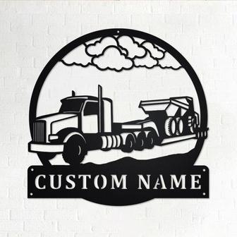 Custom Semi Dump Truck Metal Wall Art, Personalized Truck Driver Name Sign Decoration For Room, Semi Dump Truck Home Decor. Custom Truck - Thegiftio UK