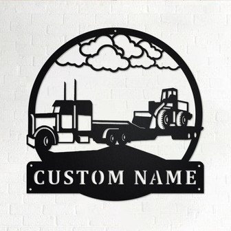 Custom Semi Loader Truck Metal Wall Art, Personalized Truck Driver Name Sign Decoration For Room, Semi Loader Truck Home Decor,Custom Truck - Thegiftio UK