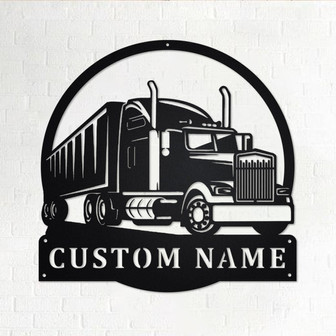 Custom Semi Truck Metal Wall Art, Personalized Truck Driver Name Sign Decoration For Room, Semi Truck Home Decor, Custom Truck,Trucker Gift - Thegiftio UK