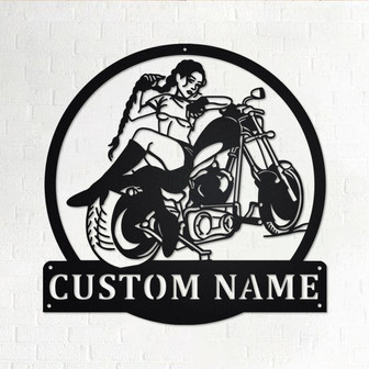Custom Sexy Girl Motorcycle Metal Wall Art, Personalized Motorcycle Name Sign Decoration For Room, Motorcycle Home Decor, Custom Motorcycle - Thegiftio UK