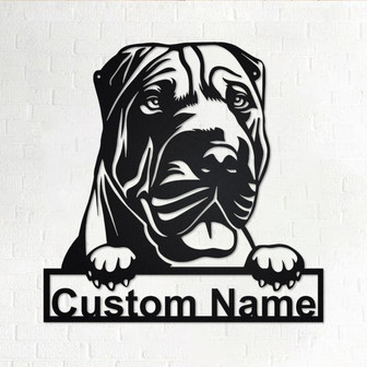 Custom Shar Pei Dog Metal Wall Art, Personalized Shar Pei Dog Name Sign Decoration For Room, Shar Pei Dog Home Decor, Custom Dog, Shar Pei - Thegiftio UK