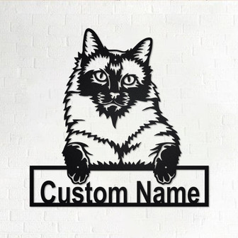Custom Siamese Cat Metal Wall Art, Personalized Siamese Cat Name Sign Decoration For Room, Siamese Cat Home Decor, Custom Siamese Cat - Thegiftio UK