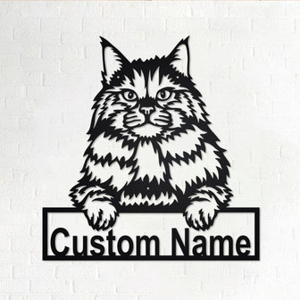 Custom Siberian Cat Metal Wall Art, Personalized Siberian Cat Name Sign Decoration For Room, Siberian Cat Home Decor, Custom Siberian Cat - Thegiftio UK