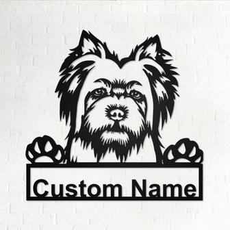 Custom Silky Terrier Dog Metal Wall Art, Personalized Silky Terrier Name Sign Decoration For Room, Silky Terrier Home Decor, Custom Dog - Thegiftio UK