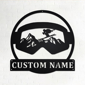 Custom Ski Goggles Metal Wall Art, Personalized Skier Name Sign Decoration For Room, Ski Goggles Home Decor, Custom Ski Goggles, Skier Gift - Thegiftio UK