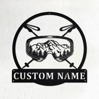 Custom Ski Goggles Metal Wall Art, Personalized Skier Name Sign Decoration For Room, Ski Goggles Home Decor, Custom Ski Goggles,Skiing Lover - Thegiftio UK