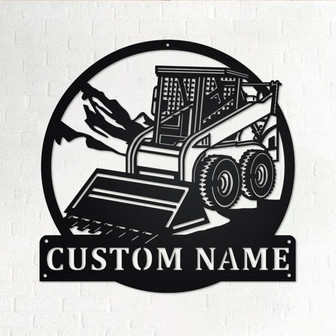 Custom Skid Steer Loader Metal Wall Art, Personalized Skid Steer Loader Name Sign Decoration For Room, Skid Steer Loader Home Decor - Thegiftio UK