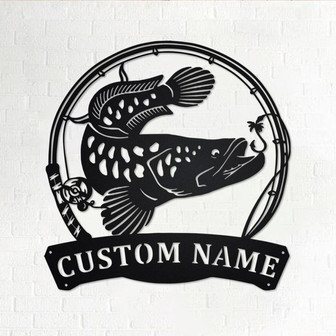 Custom Snakehead Fish Metal Wall Art, Personalized Snakehead Fish Name Sign Decoration For Room, Fishing Metal Home Decor, Custom Snakehead - Thegiftio UK