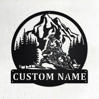 Custom Snowmobile Jump Metal Wall Art, Personalized Snowmobiler Name Sign Decoration For Room, Snowmobile Metal Home Decor,Custom Snowmobile - Thegiftio UK