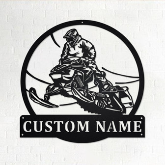 Custom Snowmobile Jump Metal Wall Art, Personalized Snowmobiler Name Sign Decoration For Room, Snowmobile Home Decor, Custom Snowmobile - Thegiftio UK