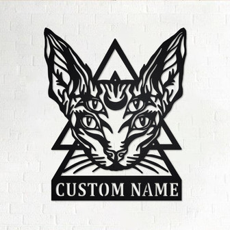 Custom Sphynx Cat Metal Wall Art, Personalized Sphynx Cat Name Sign Decoration For Room, Sphynx Cat Metal Home Decor, Custom Sphynx Cat - Thegiftio UK