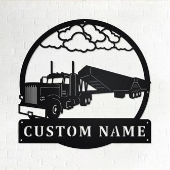 Custom Super B Grain Truck Metal Wall Art, Personalized Truck Driver Name Sign Decoration For Room, Super B Grain Truck Home Decor, Trucker - Thegiftio UK
